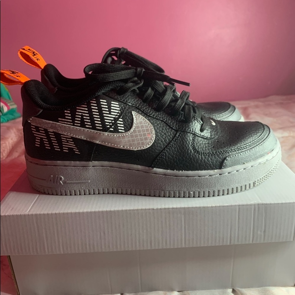 Black/Wolf Grey-Dark Grey Noir/Gris Air Force 1s